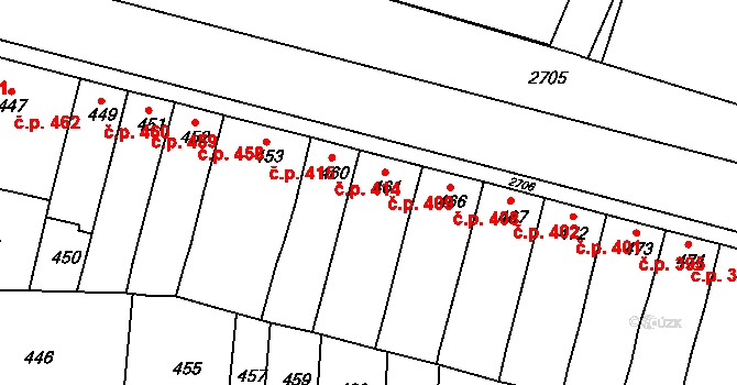 Bučovice 409 na parcele st. 461 v KÚ Bučovice, Katastrální mapa