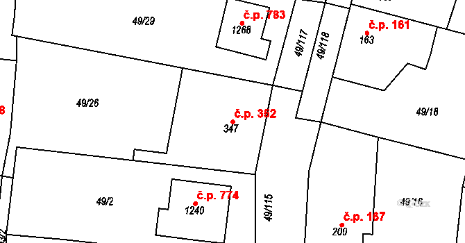 Lobeček 352, Kralupy nad Vltavou na parcele st. 347 v KÚ Lobeček, Katastrální mapa