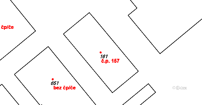 Neratovice 157 na parcele st. 161 v KÚ Neratovice, Katastrální mapa