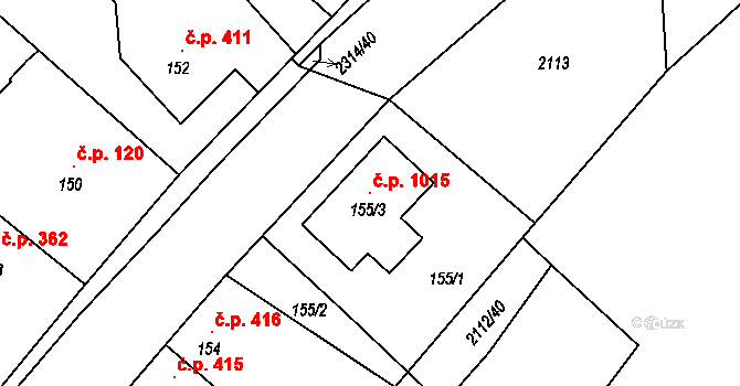 Studénka 1015 na parcele st. 155/3 v KÚ Studénka nad Odrou, Katastrální mapa