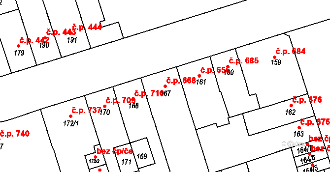 Trnovany 668, Teplice na parcele st. 167 v KÚ Teplice-Trnovany, Katastrální mapa
