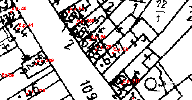 Žiželice 261 na parcele st. 65 v KÚ Žiželice nad Cidlinou, Katastrální mapa