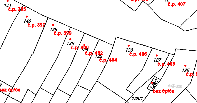 Lednice 404 na parcele st. 132 v KÚ Lednice na Moravě, Katastrální mapa
