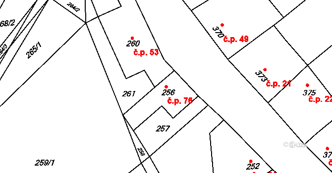 Radslavice 76, Katastrální mapa