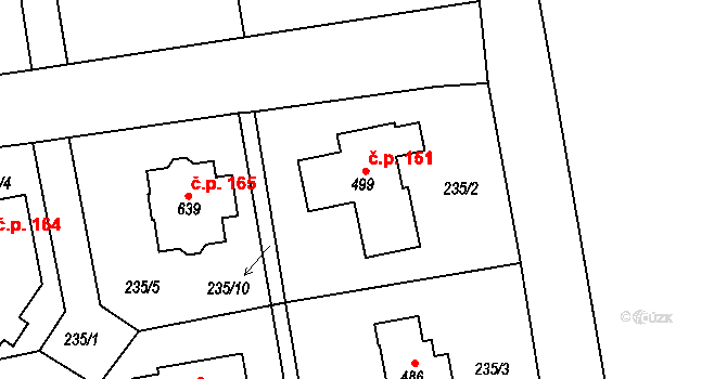 Klimentov 151, Velká Hleďsebe na parcele st. 499 v KÚ Klimentov, Katastrální mapa