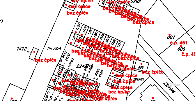 Bor 38299810 na parcele st. 1219 v KÚ Bor u Tachova, Katastrální mapa