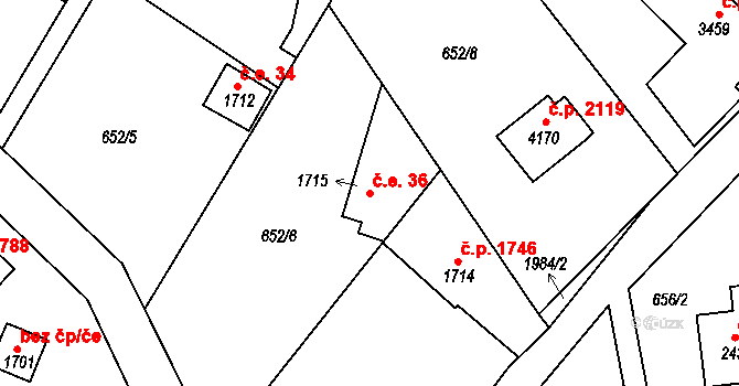 Náchod 40109810 na parcele st. 1715 v KÚ Náchod, Katastrální mapa
