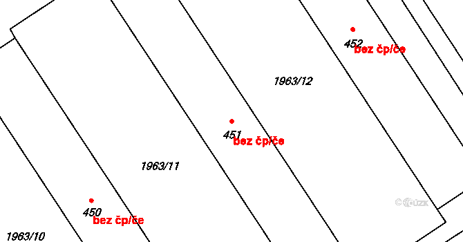 Habry 41510810 na parcele st. 451 v KÚ Habry, Katastrální mapa