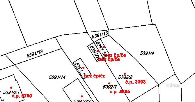 Chomutov 45074810 na parcele st. 5391/10 v KÚ Chomutov I, Katastrální mapa