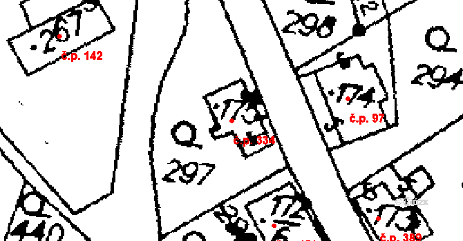 Libina 334 na parcele st. 7536 v KÚ Horní Libina, Katastrální mapa