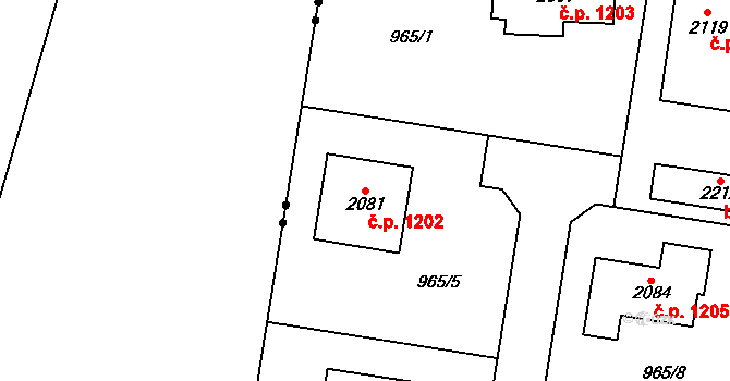 Světlá nad Sázavou 1202 na parcele st. 2081 v KÚ Světlá nad Sázavou, Katastrální mapa