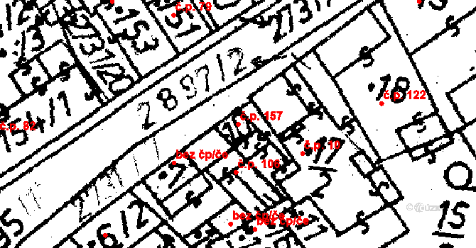 Lukavec 157 na parcele st. 10 v KÚ Lukavec u Pacova, Katastrální mapa