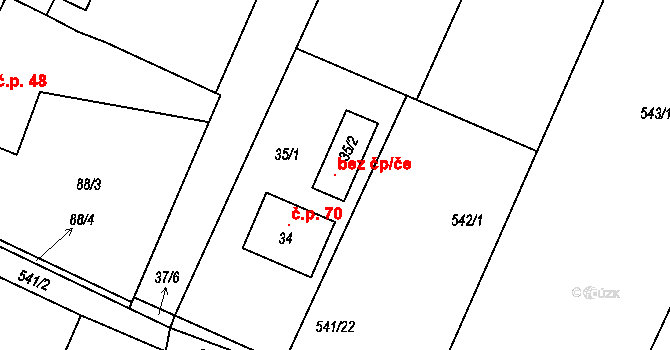 Velká Bíteš 96759810 na parcele st. 35/2 v KÚ Košíkov, Katastrální mapa