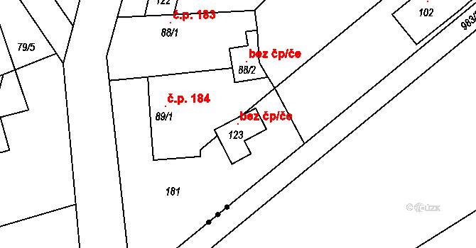 Čížkov 119927811 na parcele st. 123 v KÚ Čížkov, Katastrální mapa