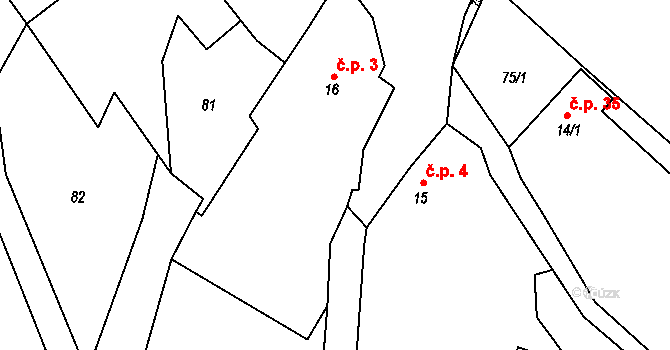 Jeníkov 3, Čechtice na parcele st. 16 v KÚ Jeníkov u Vlašimi, Katastrální mapa