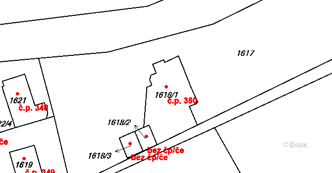 Raspenava 350 na parcele st. 1618/1 v KÚ Raspenava, Katastrální mapa