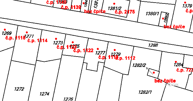 Tachov 1113 na parcele st. 1277 v KÚ Tachov, Katastrální mapa