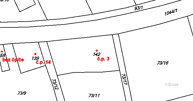 Číbuz 3, Skalice na parcele st. 142 v KÚ Číbuz, Katastrální mapa