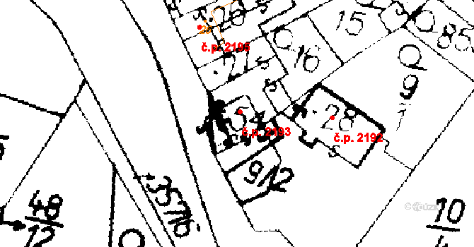 Podlusky 2193, Roudnice nad Labem na parcele st. 54 v KÚ Podlusky, Katastrální mapa