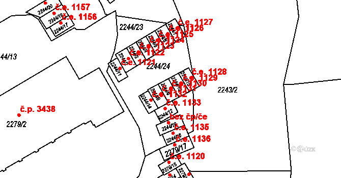 Ústí nad Labem-centrum 1130, Ústí nad Labem na parcele st. 2244/9 v KÚ Ústí nad Labem, Katastrální mapa