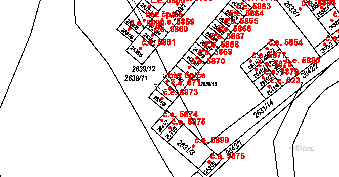 Kadaň 671 na parcele st. 2639/11 v KÚ Kadaň, Katastrální mapa