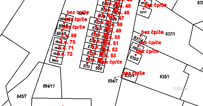 Miřetice u Klášterce nad Ohří 52, Klášterec nad Ohří na parcele st. 667 v KÚ Miřetice u Klášterce nad Ohří, Katastrální mapa