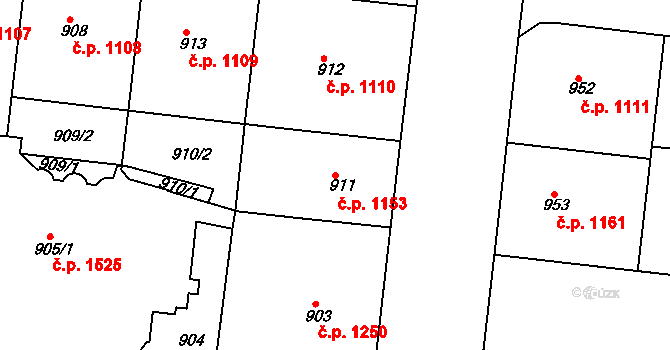 Holešovice 1153, Praha na parcele st. 911 v KÚ Holešovice, Katastrální mapa