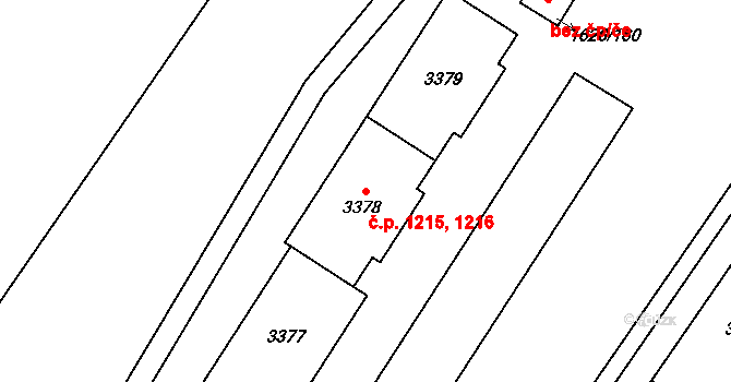 Bolevec 1215,1216, Plzeň na parcele st. 3378 v KÚ Bolevec, Katastrální mapa