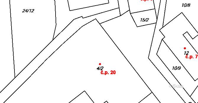 Klášterský Mlýn 20, Rejštejn na parcele st. 4/2 v KÚ Klášterský Mlýn I, Katastrální mapa