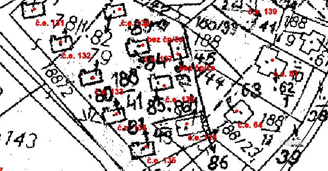 Boňkov 138 na parcele st. 85 v KÚ Boňkov, Katastrální mapa