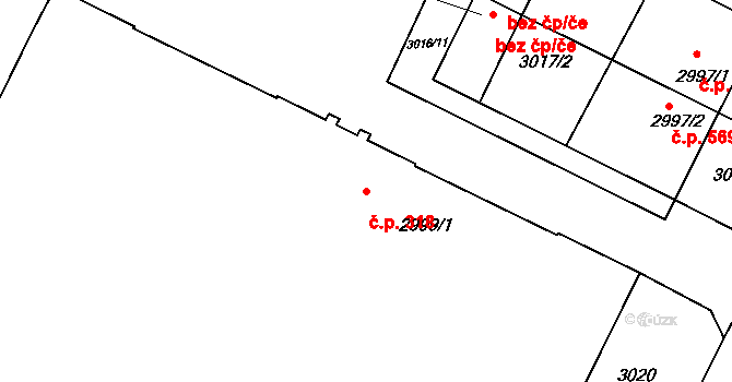 Bystřice nad Pernštejnem 318 na parcele st. 2999/1 v KÚ Bystřice nad Pernštejnem, Katastrální mapa