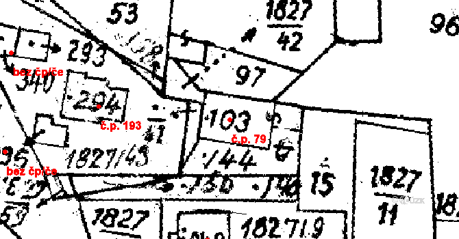 Studánka 34124811 na parcele st. 103 v KÚ Studánka u Tachova, Katastrální mapa