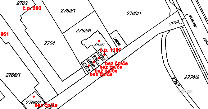 Havířov 38762811 na parcele st. 2762/2 v KÚ Prostřední Suchá, Katastrální mapa