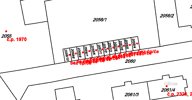 Ústí nad Labem 38820811 na parcele st. 2056/6 v KÚ Ústí nad Labem, Katastrální mapa