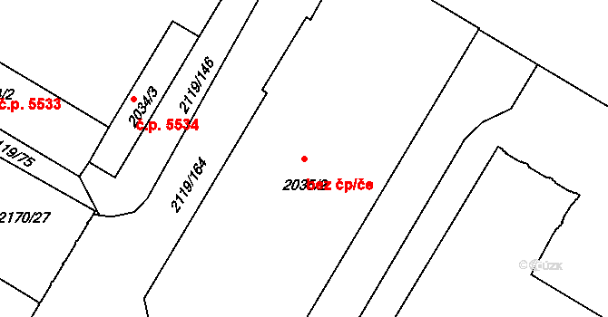 Chomutov 39097811 na parcele st. 2035/2 v KÚ Chomutov I, Katastrální mapa