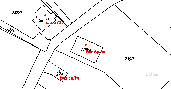 Rožnov pod Radhoštěm 39572811 na parcele st. 290/2 v KÚ Tylovice, Katastrální mapa