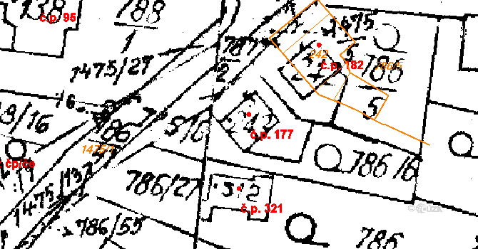 Lukov 177 na parcele st. 243 v KÚ Lukov u Zlína, Katastrální mapa