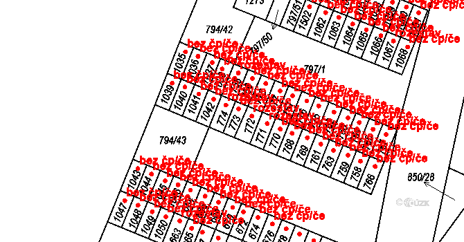 Lišov 40546811 na parcele st. 773 v KÚ Lišov, Katastrální mapa