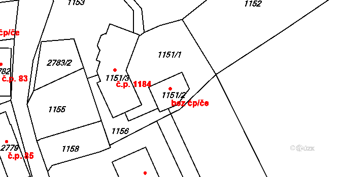 Liberec 40853811 na parcele st. 1151/2 v KÚ Vratislavice nad Nisou, Katastrální mapa