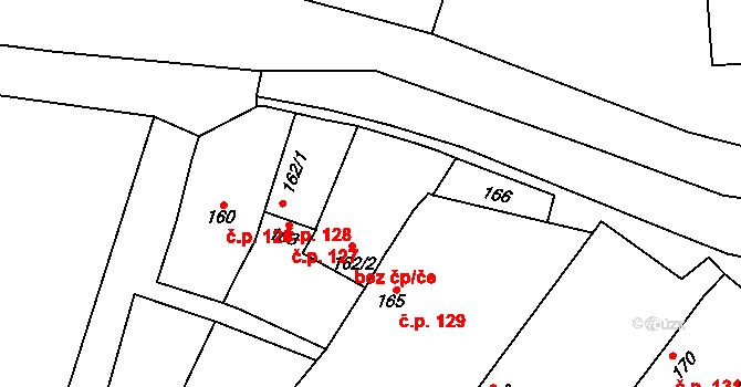 Liboš 40873811 na parcele st. 162/2 v KÚ Liboš, Katastrální mapa