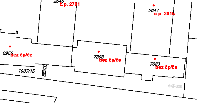 Zlín 41185811 na parcele st. 7893 v KÚ Zlín, Katastrální mapa
