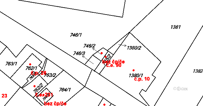 Hrádek nad Nisou 41420811 na parcele st. 746/2 v KÚ Hrádek nad Nisou, Katastrální mapa