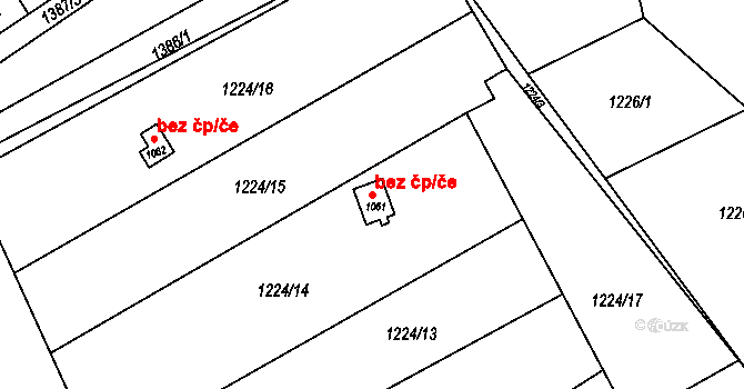 Ústí nad Orlicí 41509811 na parcele st. 1061 v KÚ Hylváty, Katastrální mapa