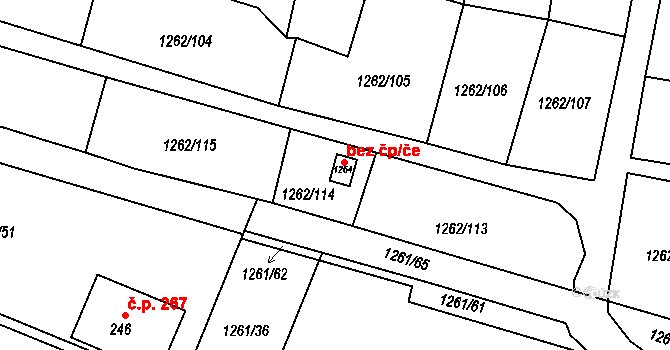 Chvaletice 41715811 na parcele st. 1264 v KÚ Telčice, Katastrální mapa