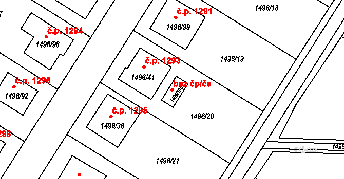 Brumov-Bylnice 41903811 na parcele st. 1496/105 v KÚ Bylnice, Katastrální mapa