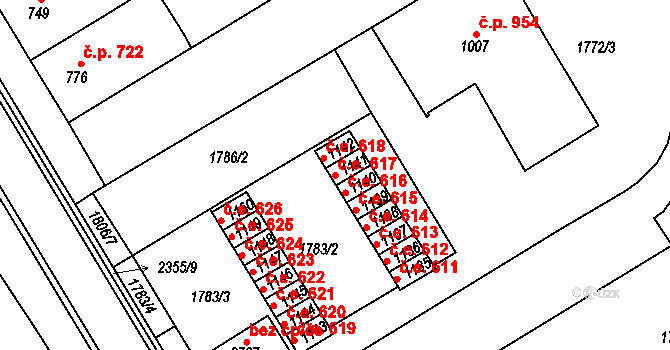 Tišnov 43158811 na parcele st. 1141 v KÚ Tišnov, Katastrální mapa