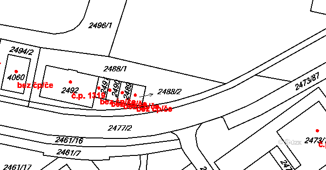 Tachov 44084811 na parcele st. 2488/2 v KÚ Tachov, Katastrální mapa