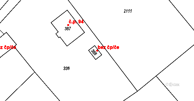 Jílové u Držkova 44200811 na parcele st. 388 v KÚ Jílové u Držkova, Katastrální mapa