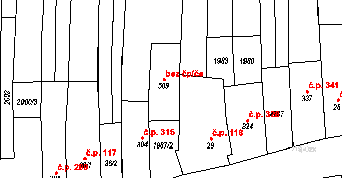 Lipov 44802811 na parcele st. 509 v KÚ Lipov, Katastrální mapa