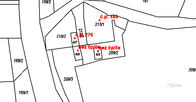 Třebovice 45505811 na parcele st. 426 v KÚ Třebovice, Katastrální mapa